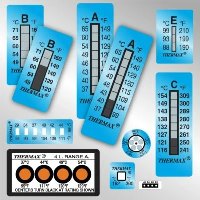 Thermax temperature labels range